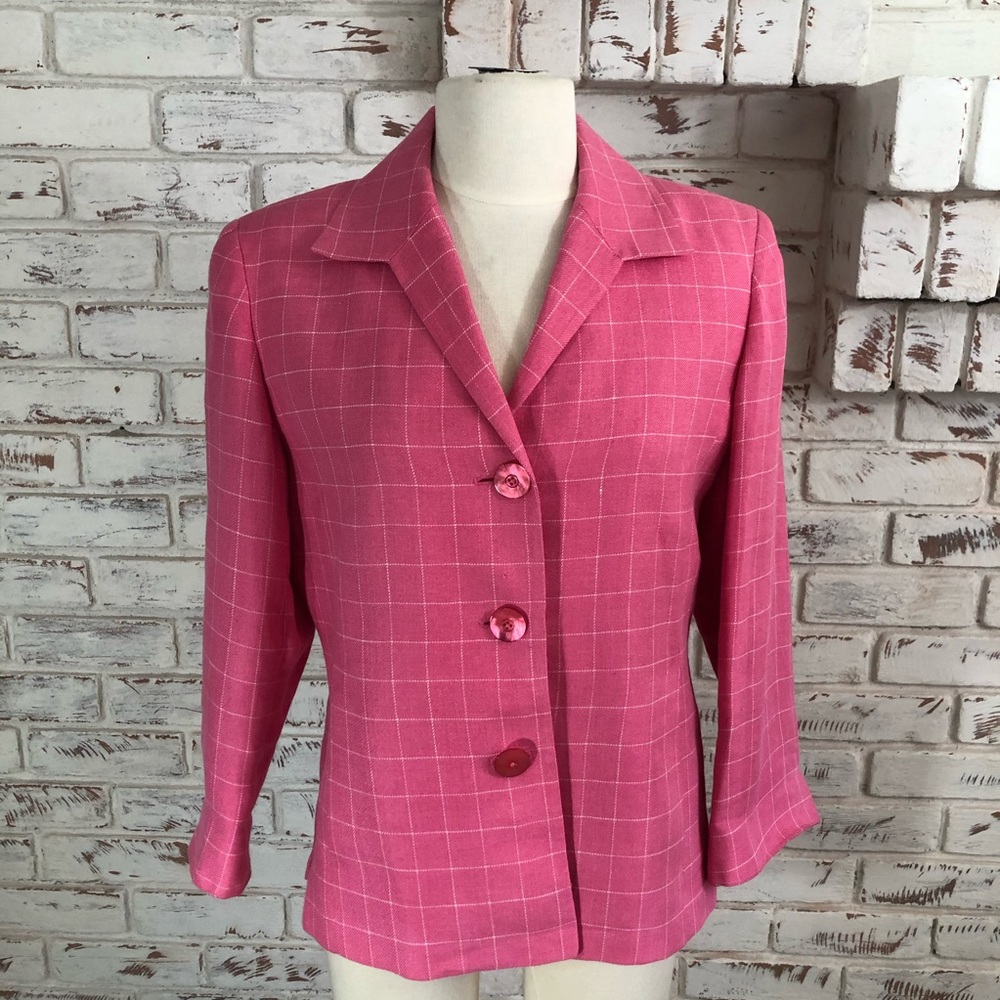 Jones New York Signature Pink jacket 3/4 sleeve